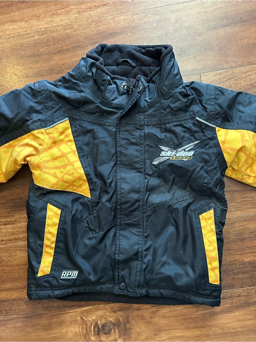 Kids Skidoo Black and Yellow Winter Puffer Jacket